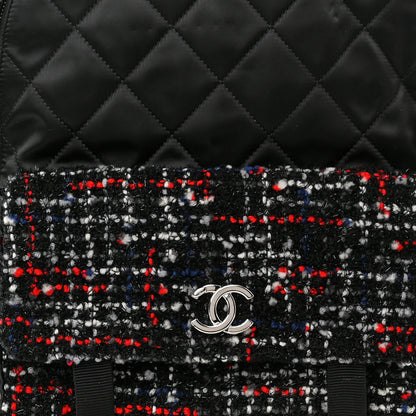 Chanel Tweed Nylon Quilted Astronaut Essentials Backpack Black Multicolor 8 of 10