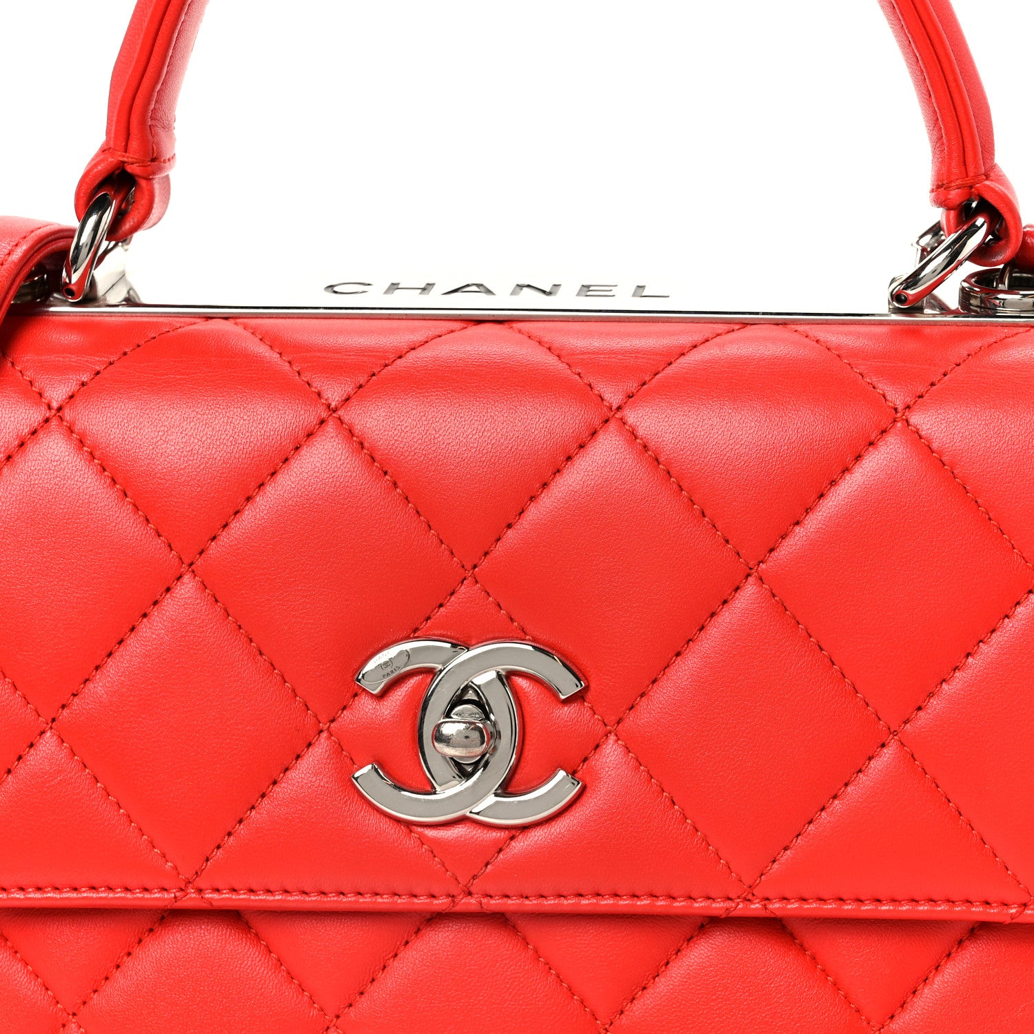 Chanel Lambskin Quilted Small Trendy CC Flap Dual Handle Bag Red 10 of 12