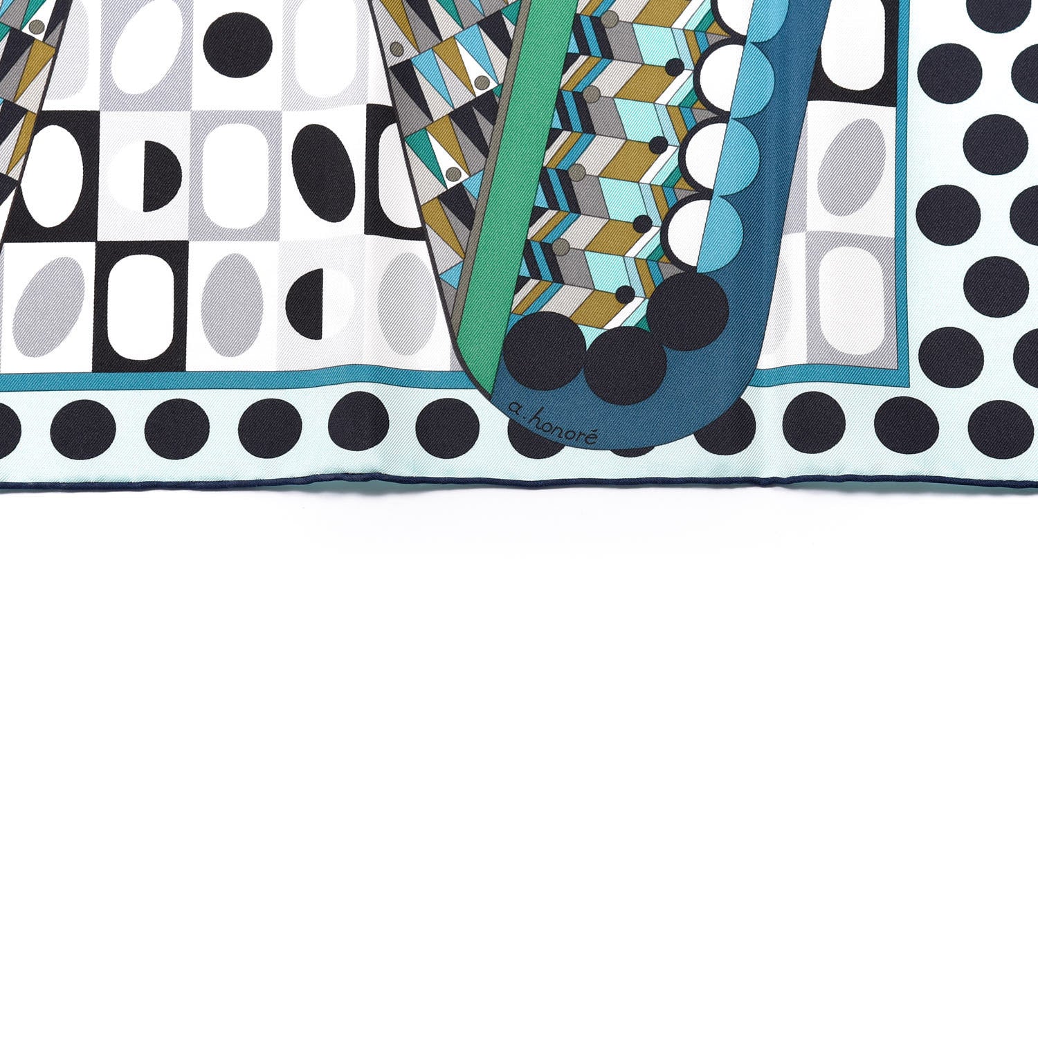 Hermes Silk Les Ailes De La Soie Scarf 90 Turquoise Gris Vert 5 of 6