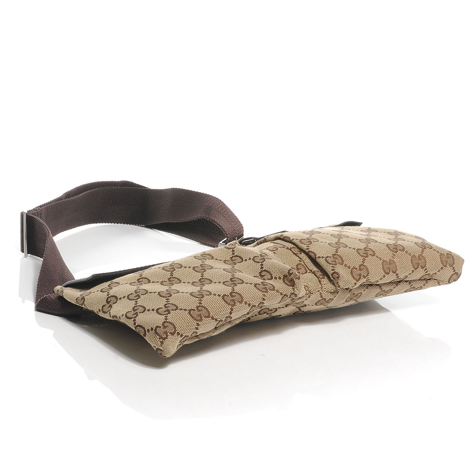 Gucci GG Monogram Web Double Pocket Belt Bag Ebony 4 of 7