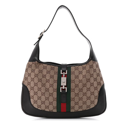 Gucci Monogram Web Jackie O Hobo Dark Brown 1 of 18