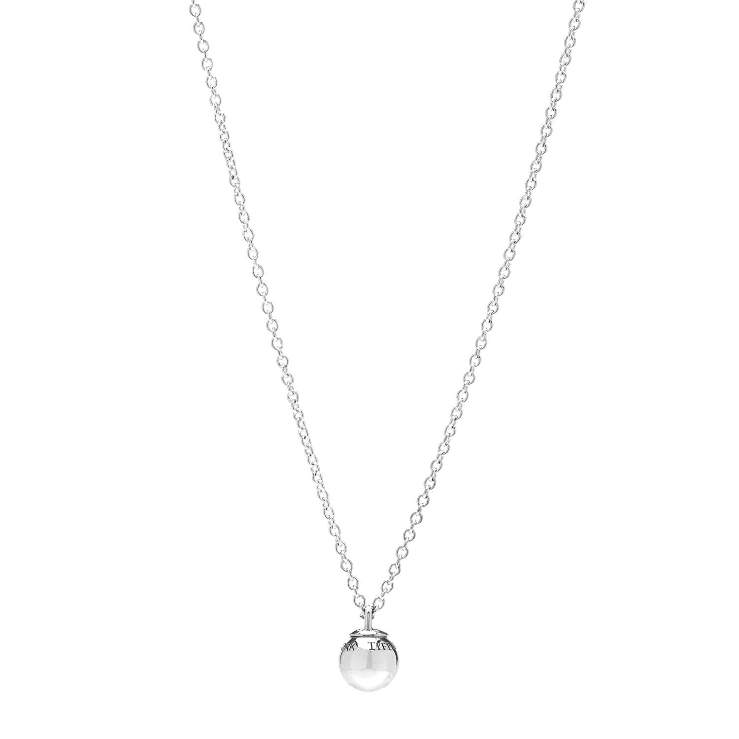 Tiffany Sterling Silver 8mm HardWear Ball Pendant Necklace 1 of 5
