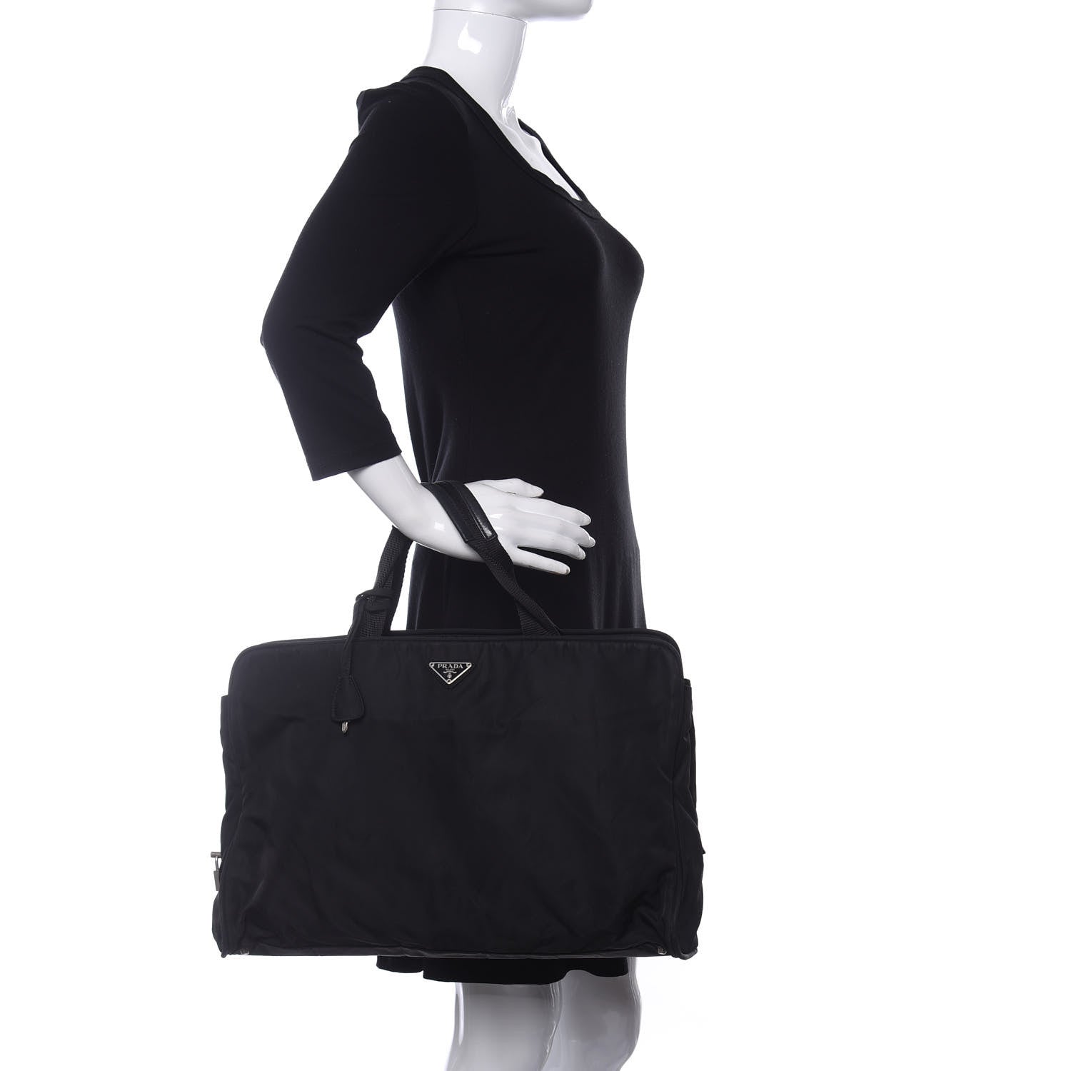 Prada Tessuto Nylon Briefcase Black 2 of 10