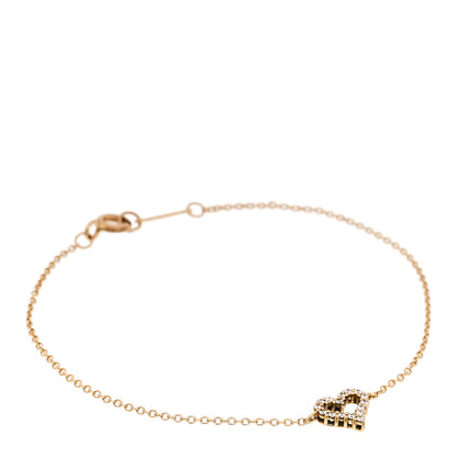 Tiffany 18K Yellow Gold Diamond Heart Bracelet 1 of 5