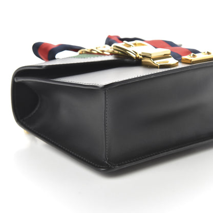 Gucci Calfskin Mini Sylvie Chain Shoulder Bag Black 6 of 10