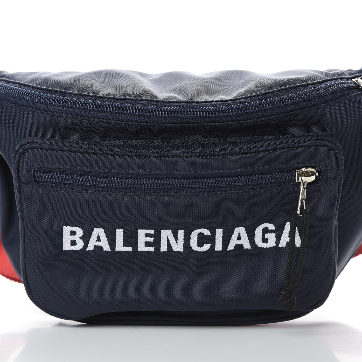 Balenciaga Sport Nylon Logo Embroidered Wheel Beltpack Navy Blue Red 8 of 11