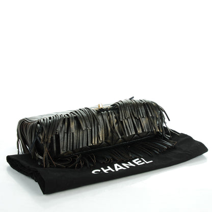 Chanel Metallic Calfskin Quilted Large Into The Fringe Flap Black 4 of 8