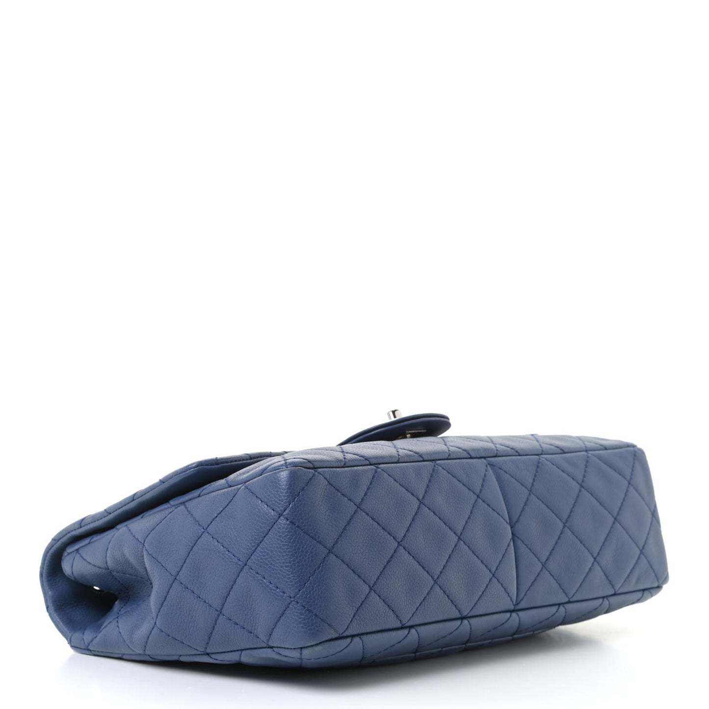 Washed Caviar Jumbo Single Flap Blue