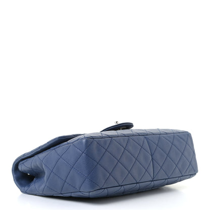 Chanel Washed Caviar Jumbo Single Flap Blue 3 of 10