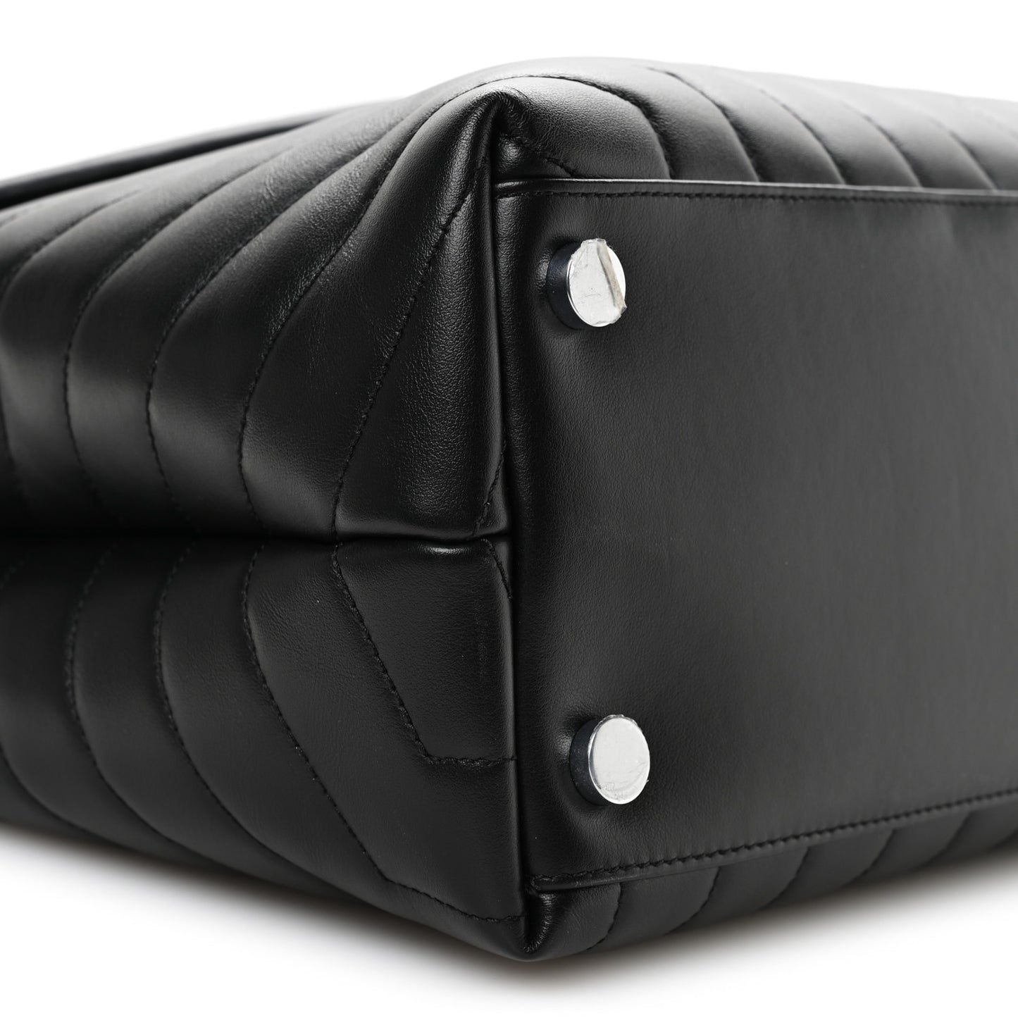 Calfskin Y Quilted Monogram Large Loulou Chain Satchel Black
