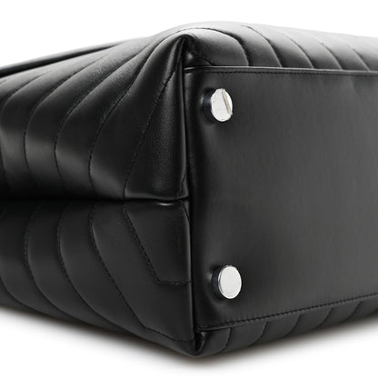 Saint Laurent Calfskin Y Quilted Monogram Large Loulou Chain Satchel Black 9 of 10
