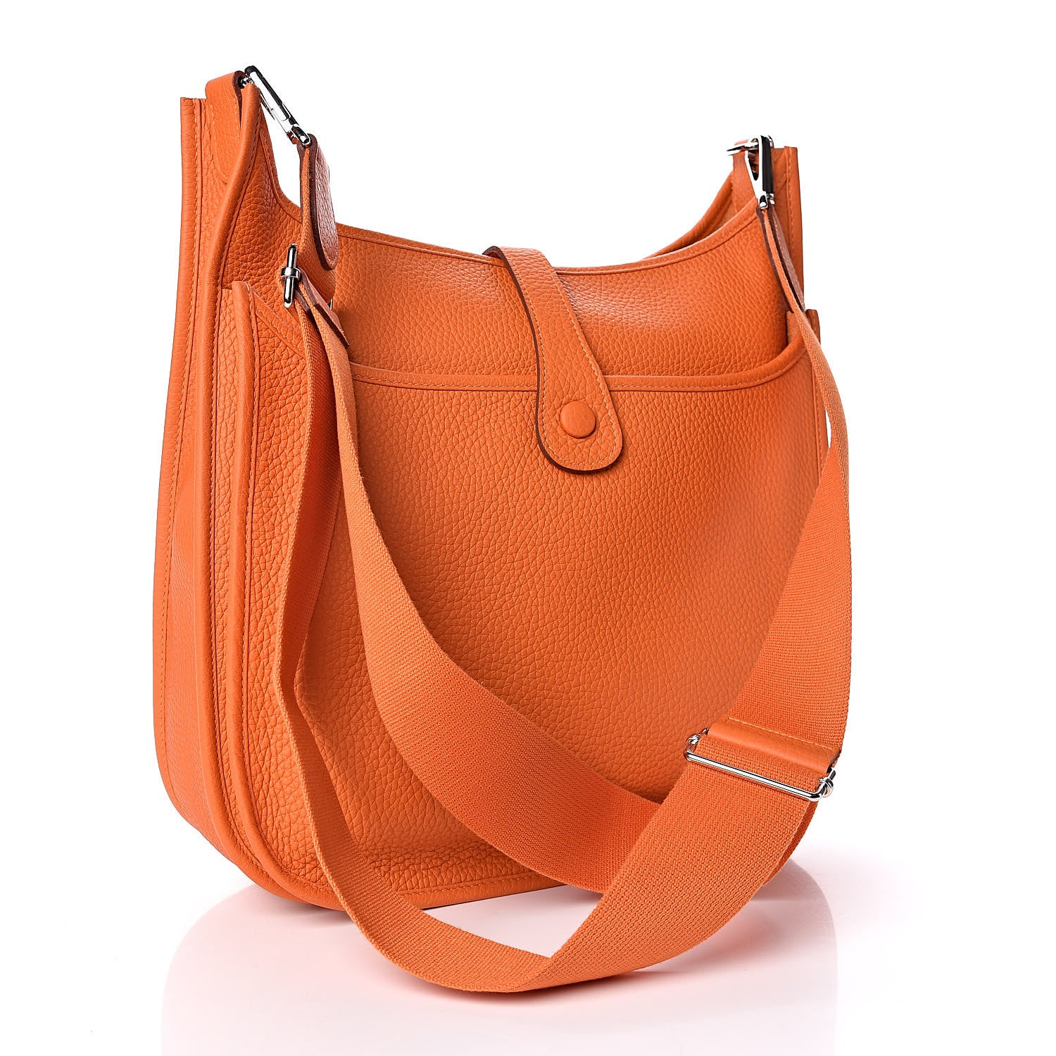 Hermes Taurillon Clemence Evelyne III GM Orange 3 of 9