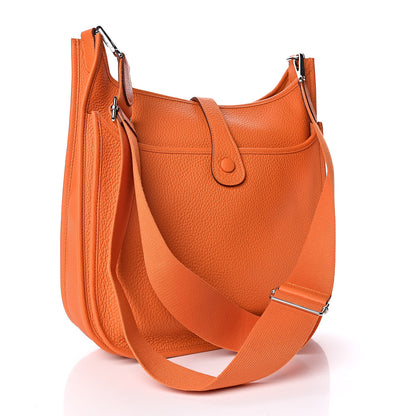 Hermes Taurillon Clemence Evelyne III GM Orange 3 of 9
