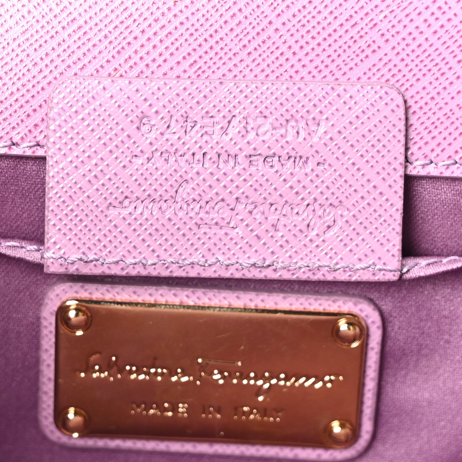 Salvatore Ferragamo Printed Calfskin Ginny Crossbody Bag Purple