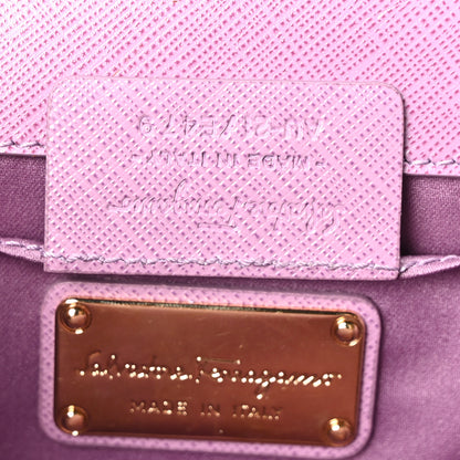 Salvatore Ferragamo Printed Calfskin Ginny Crossbody Bag Purple 7 of 10