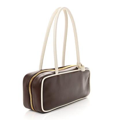Miu Miu Calfskin Softy Small Beau Contrast Top Handle Bag Briarwood White 3 of 9