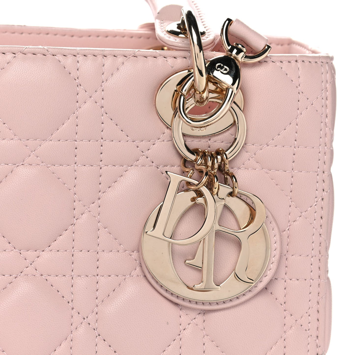 Lambskin Cannage Medium Lady Dior Light Pink