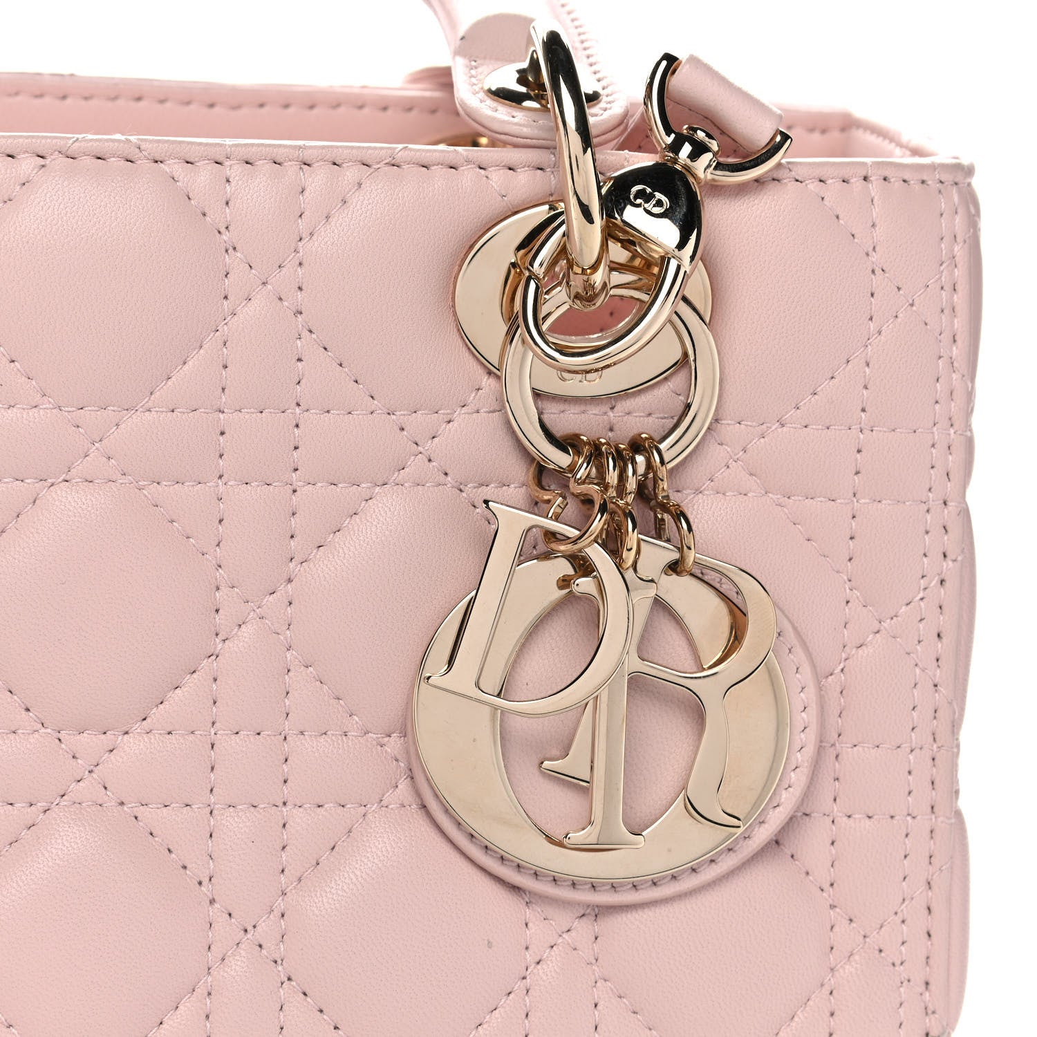 Christian Dior Lambskin Cannage Medium Lady Dior Light Pink 8 of 11