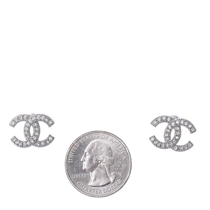 Chanel Crystal CC Coco Flapper Earrings Silver 2 of 5