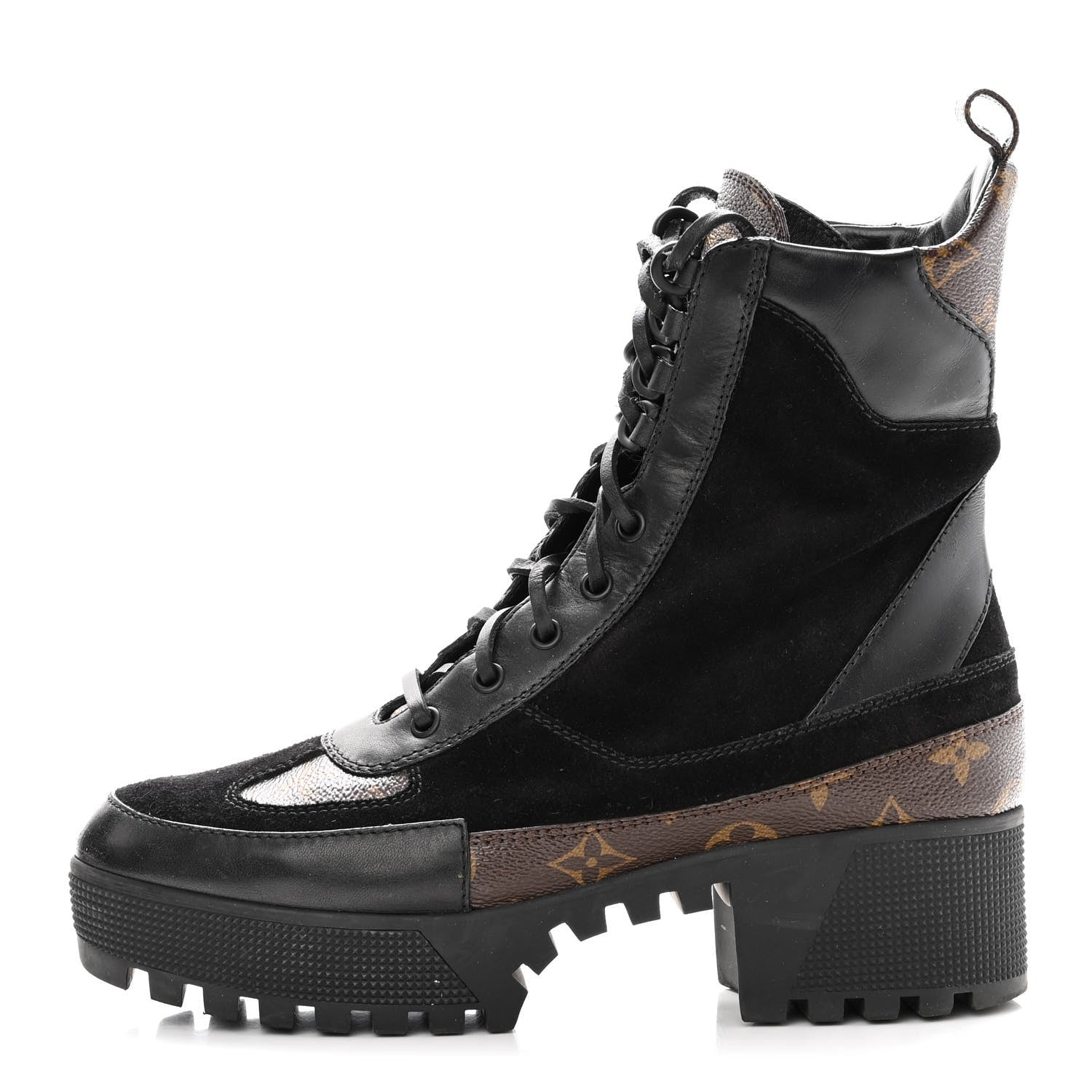 Louis Vuitton Suede Calfskin Monogram Laureate Platform Desert Boots 40 Black 1 of 8