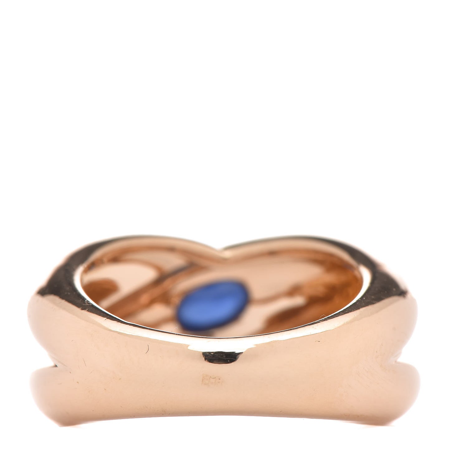 18K Yellow Gold Blue Sapphire Colisee Ring 50 5.25