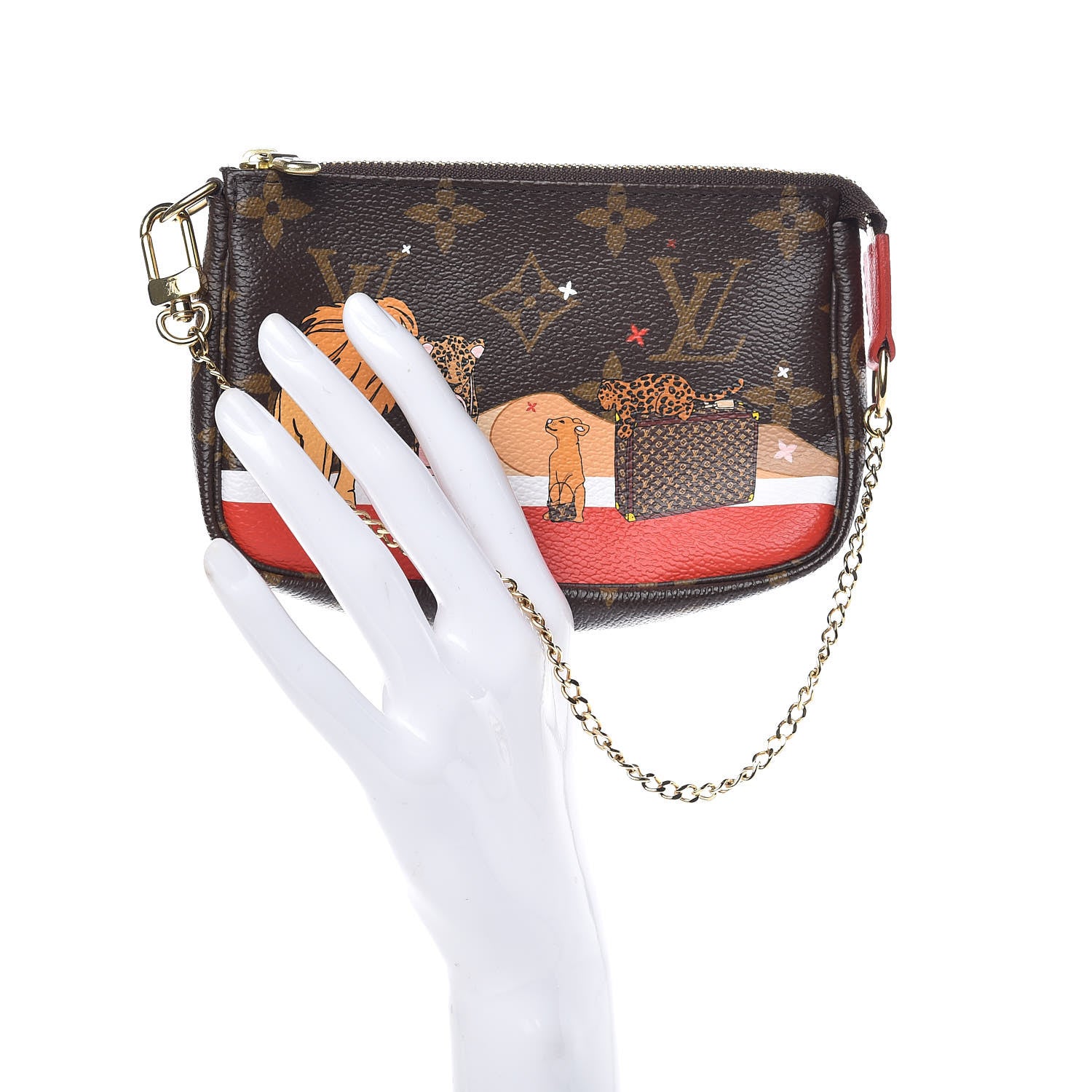 Louis Vuitton Monogram 2018 Christmas Animation Mini Cats Pochette Accessories 2 of 7