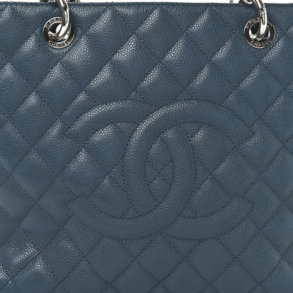 Chanel Caviar Quilted Grand Shopping Tote GST Dark Blue 8 of 10