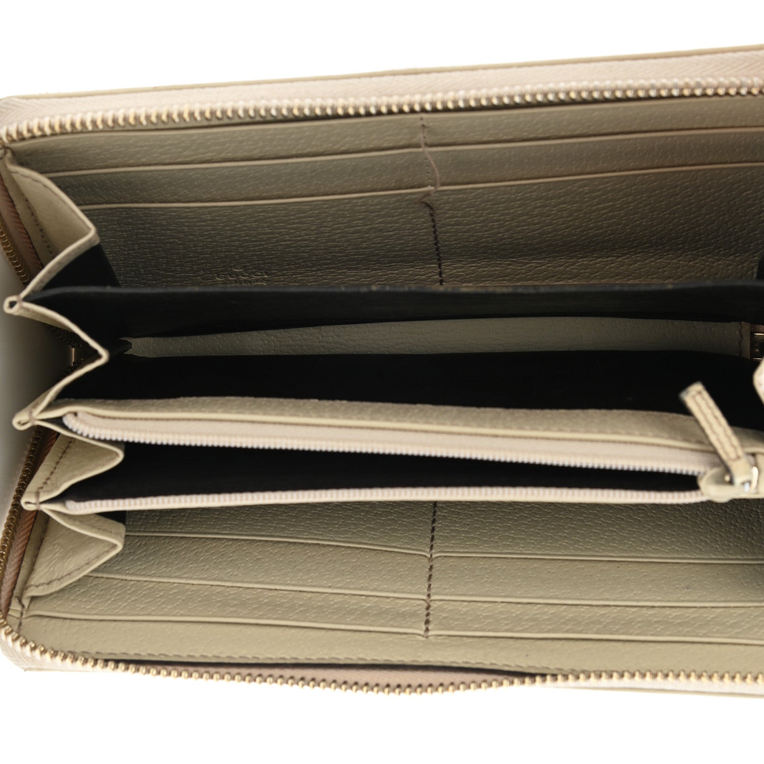 Gucci Monogram Metal Bar Zip Around Wallet Beige Ebony Off White 5 of 12