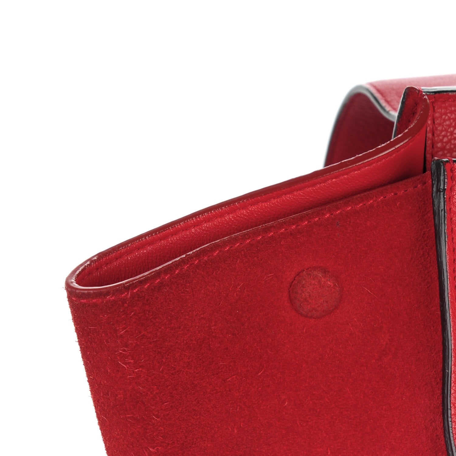 Celine Drummed Calfskin Suede Medium Trapeze Coquelicot 8 of 9