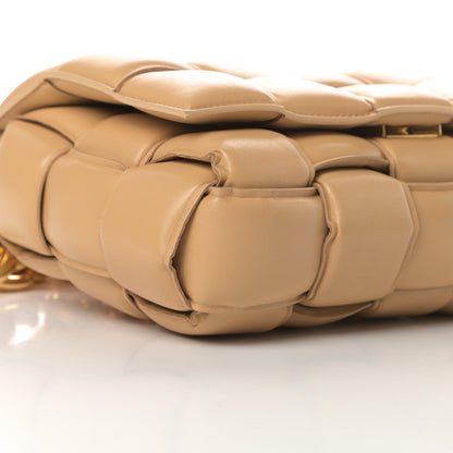 Bottega Veneta Lambskin Maxi Intreccio Padded Chain Cassette Crossbody Bag Almond 9 of 11