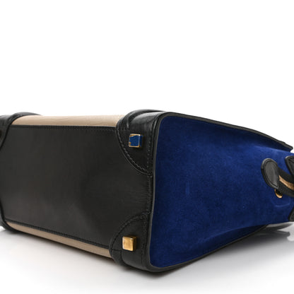 Celine Elephant Calfskin Suede Micro Tri-Color Luggage Sand 8 of 10