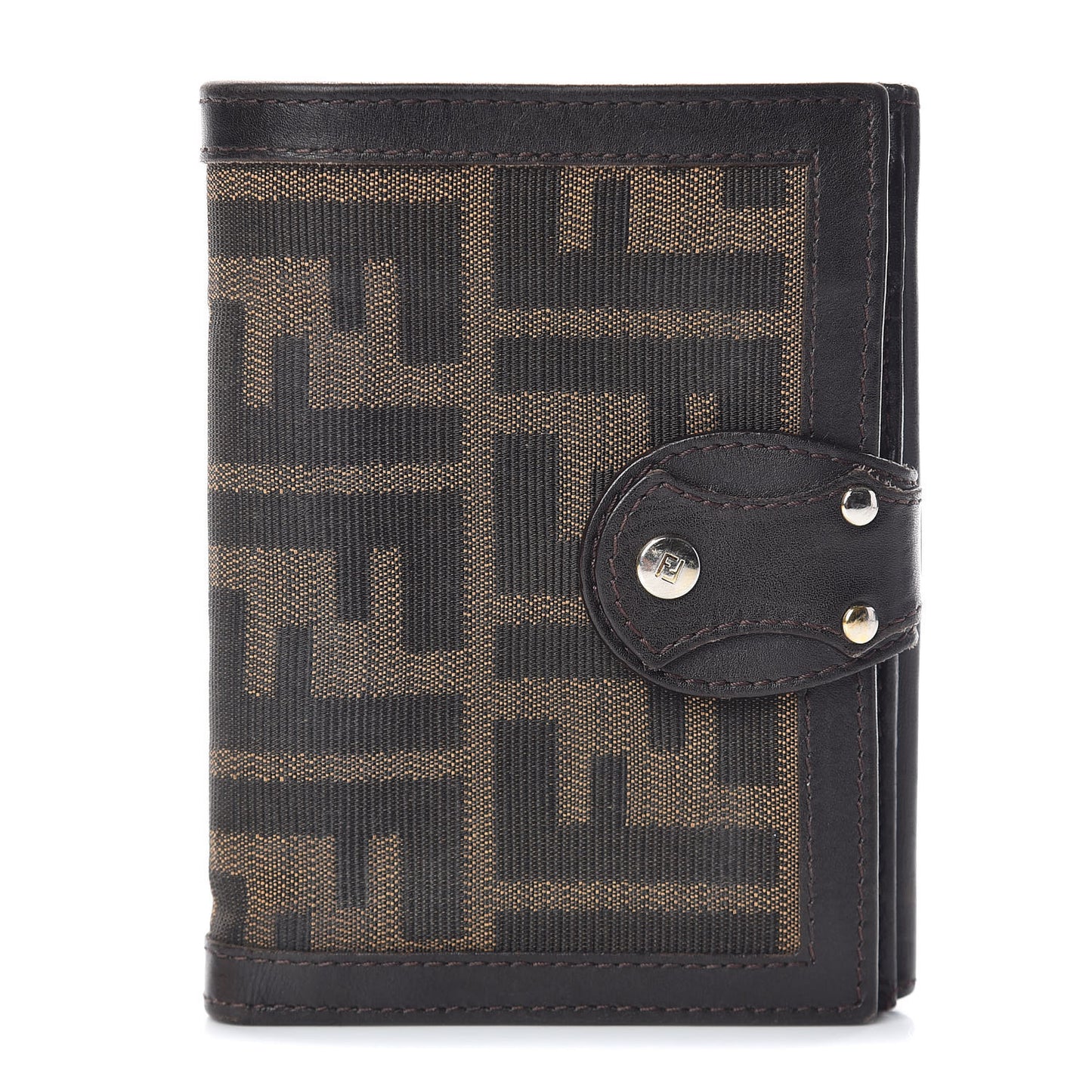 Zucca Cuoio Lucido Compact Wallet Tobacco Moro
