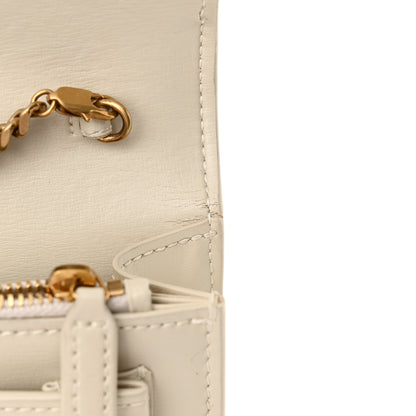 Saint Laurent Calfskin Monogram Sunset Chain Wallet Blanc Vintage 11 of 13