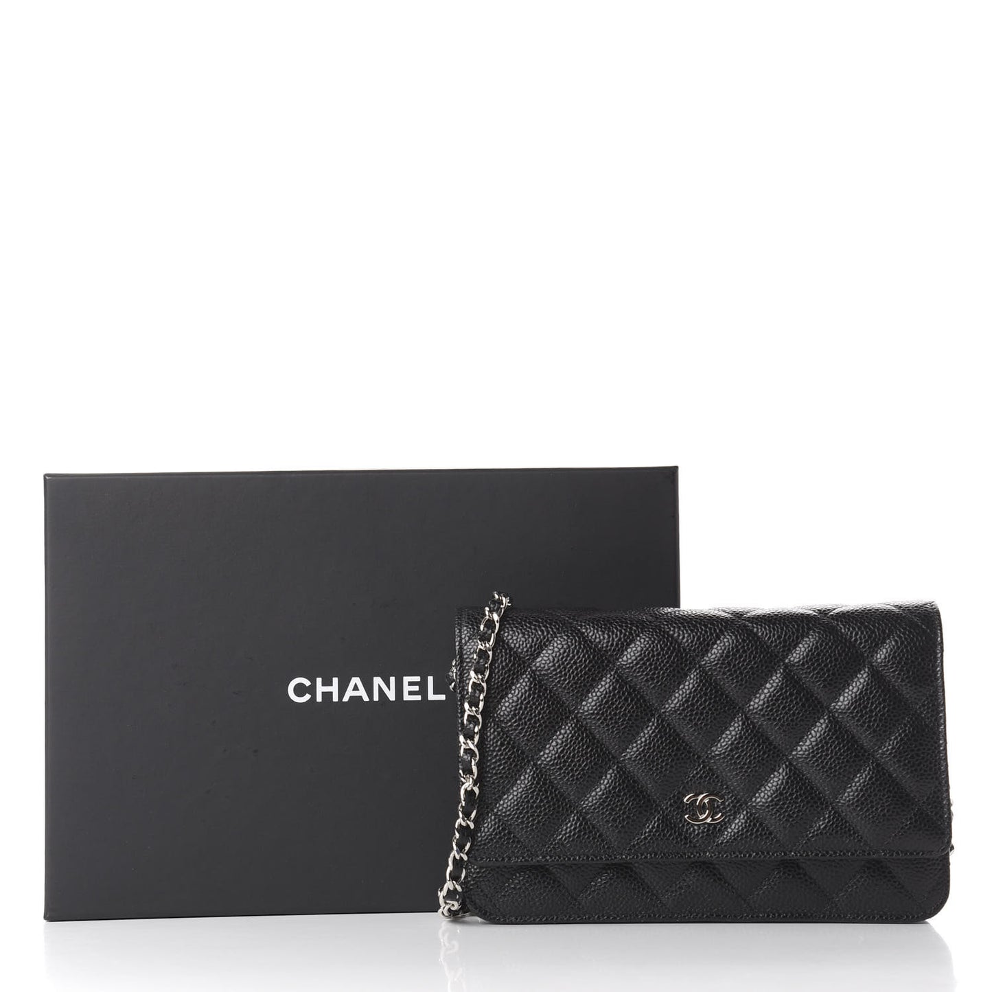 Caviar Quilted Wallet On Chain WOC Black