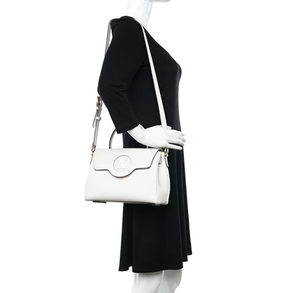 Versace Calfskin Medium La Medusa Top Handle Handbag Optical White 2 of 11
