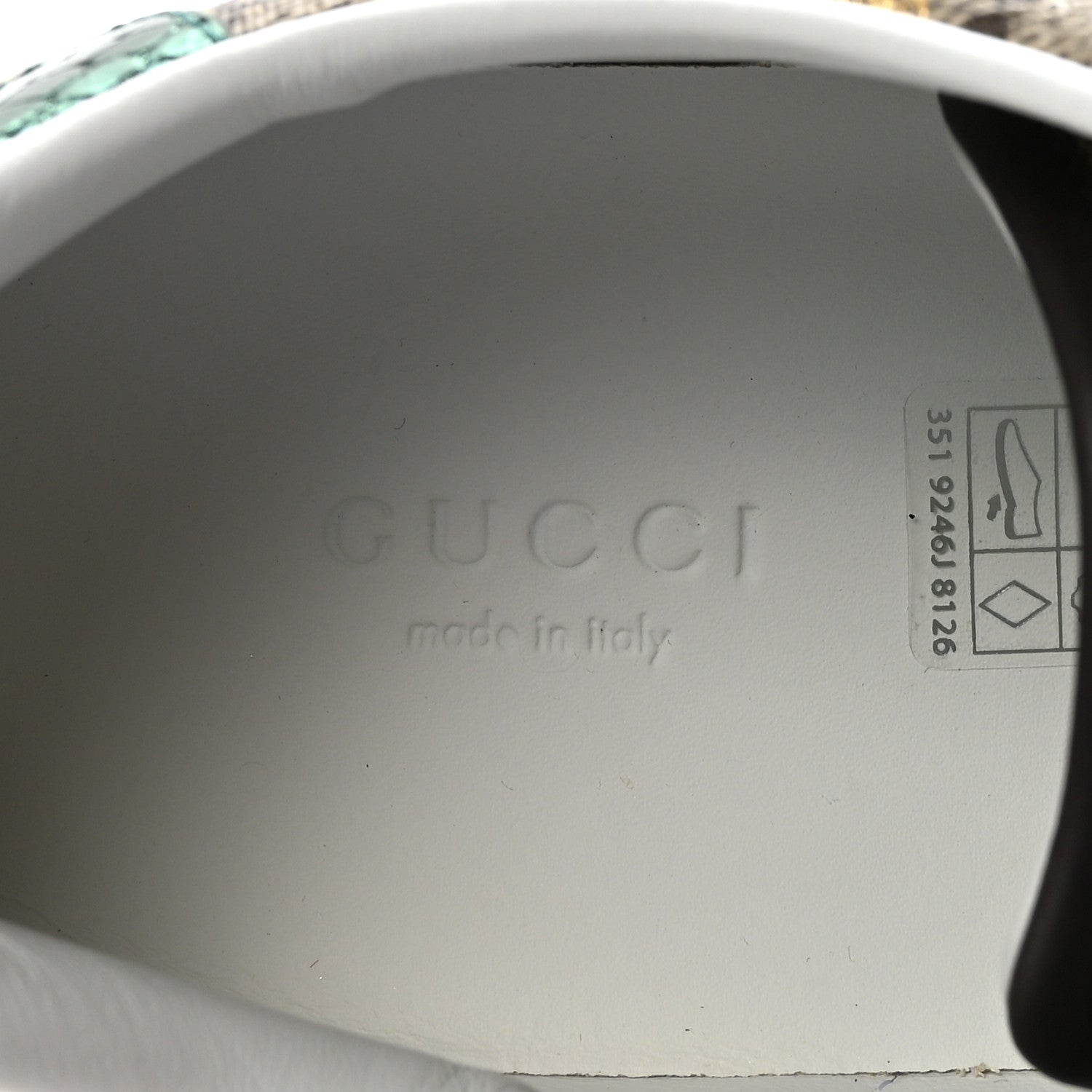 Gucci GG Supreme Monogram Bees Ayers Web Womens Ace Sneakers 38.5 Beige Oro Green Red 8 of 10
