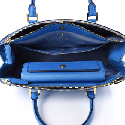 MCM Saffiano Nuovo Tote Blue 5 of 14