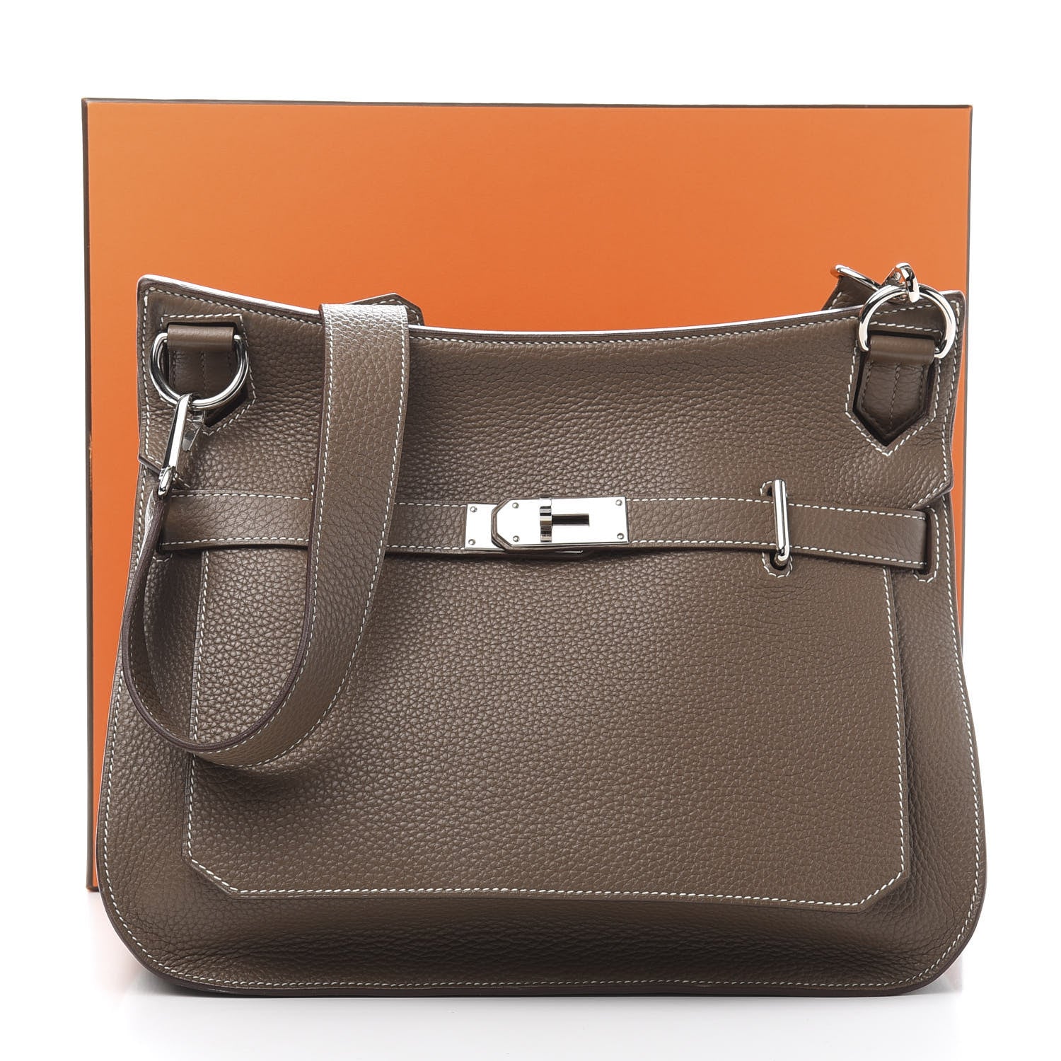 Hermes Taurillon Clemence Jypsiere 34 Etoupe 13 of 13