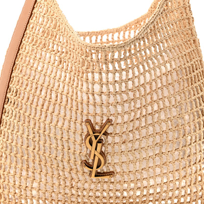 Saint Laurent Raffia Calfskin Oxalis Shoulder Bag Naturale Vintage Brown 7 of 9