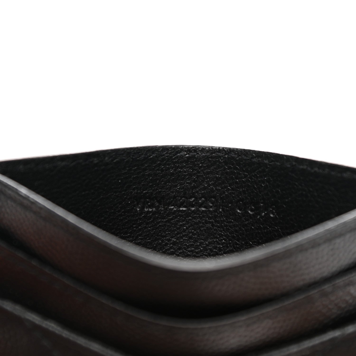Saint Laurent Grain De Poudre Matelasse Chevron Monogram Credit Card Case Black 6 of 7