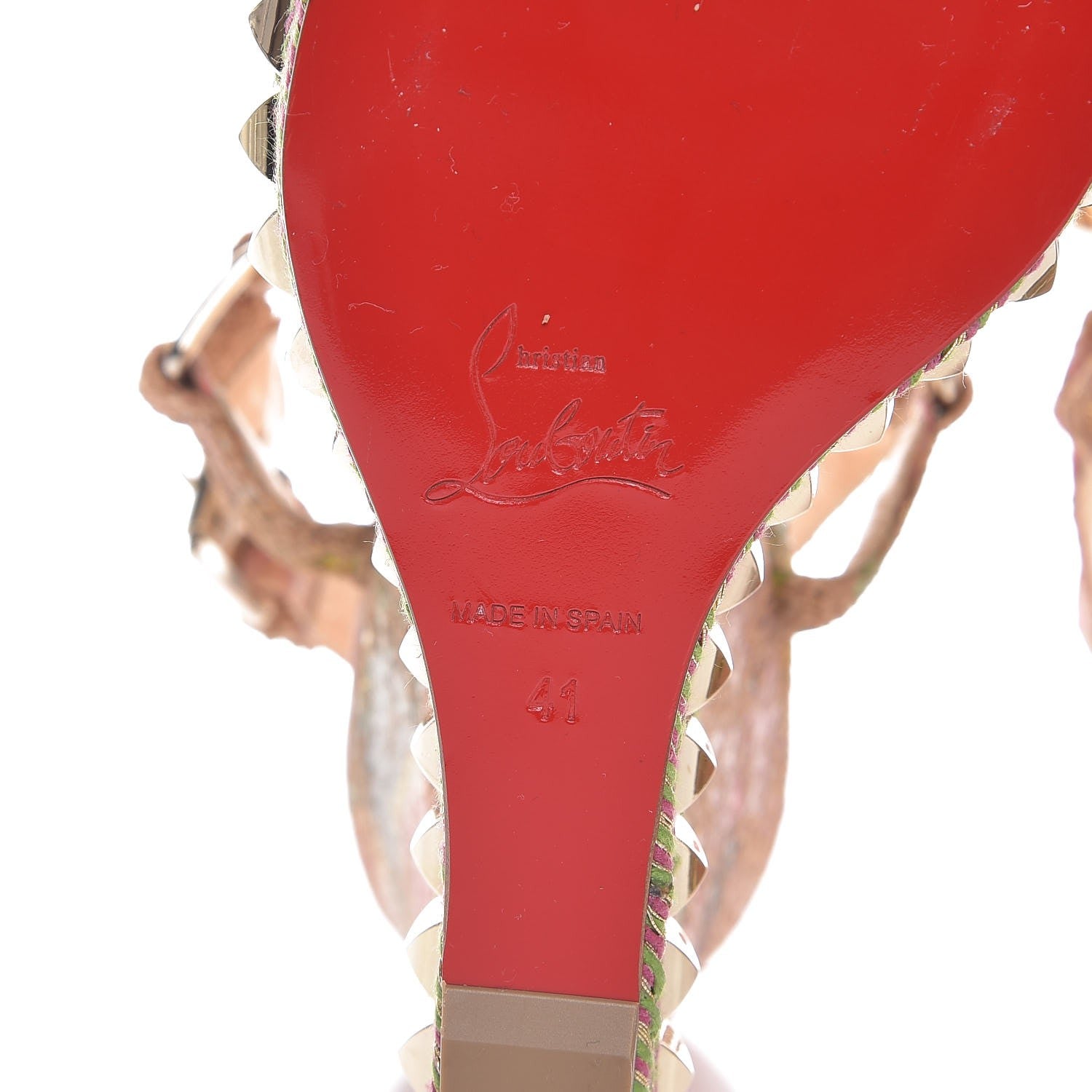 Christian Louboutin Cork Bloom Print Cataclou 140 Wedge Sandals 41 Multicolor 6 of 7