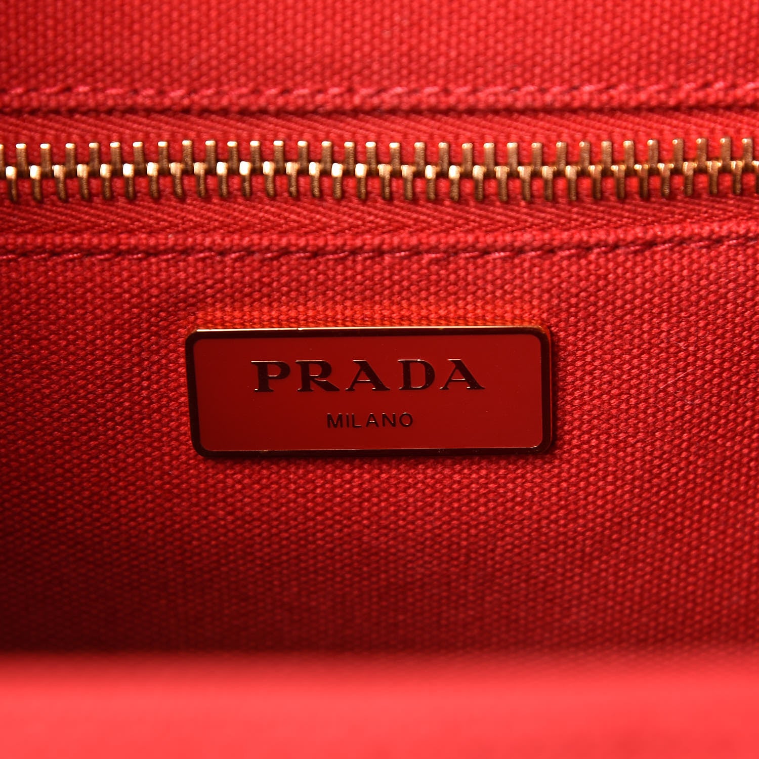 Prada Wicker Canvas Shoulder Bag Rosso 6 of 10
