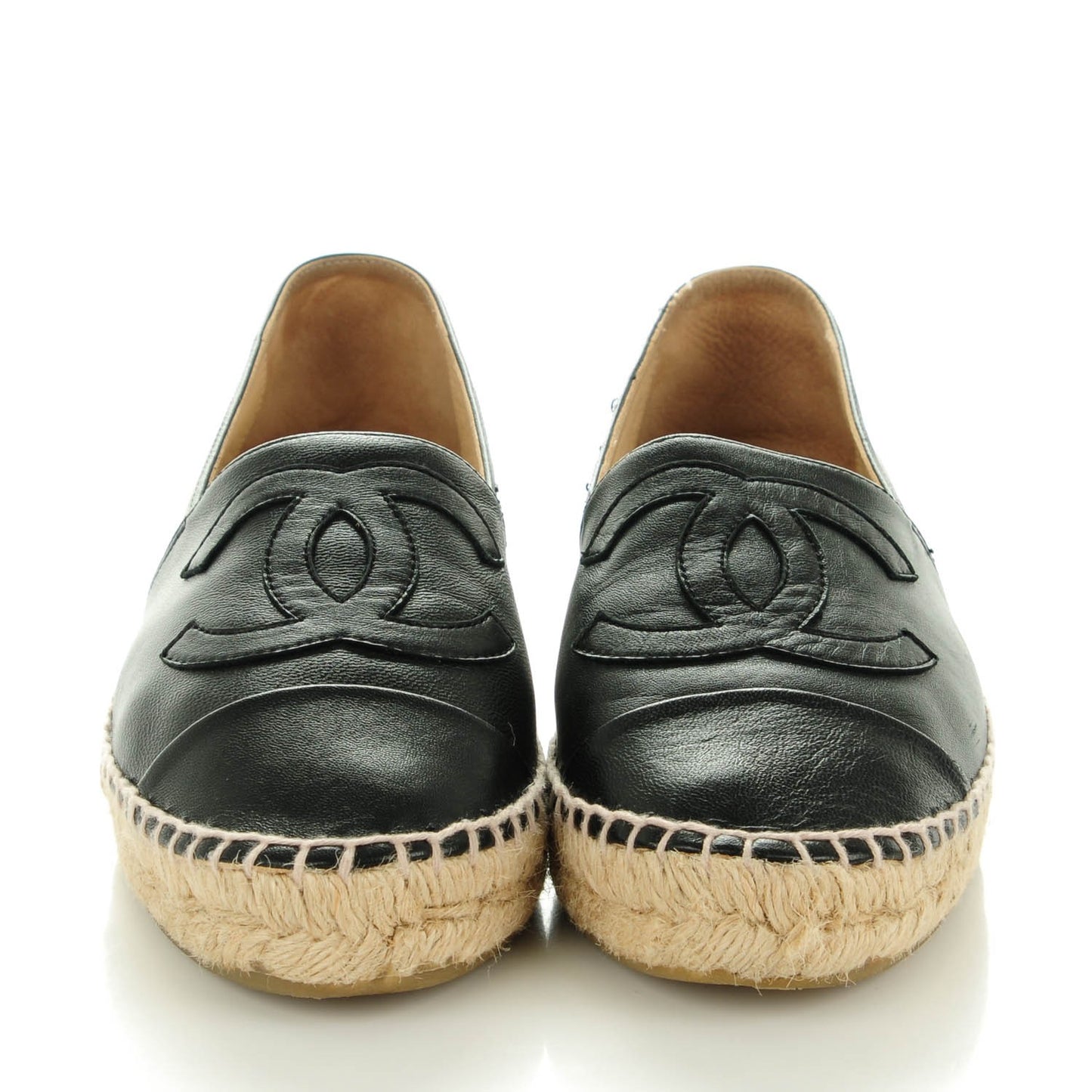 Lambskin CC Espadrilles 37 Black