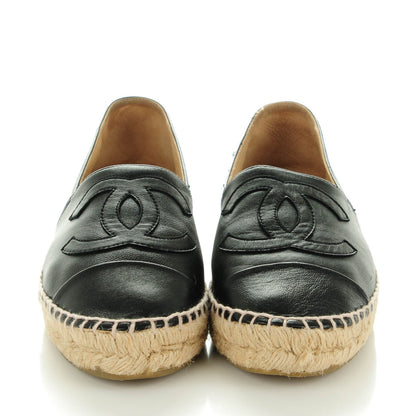 Chanel Lambskin CC Espadrilles 37 Black 2 of 9