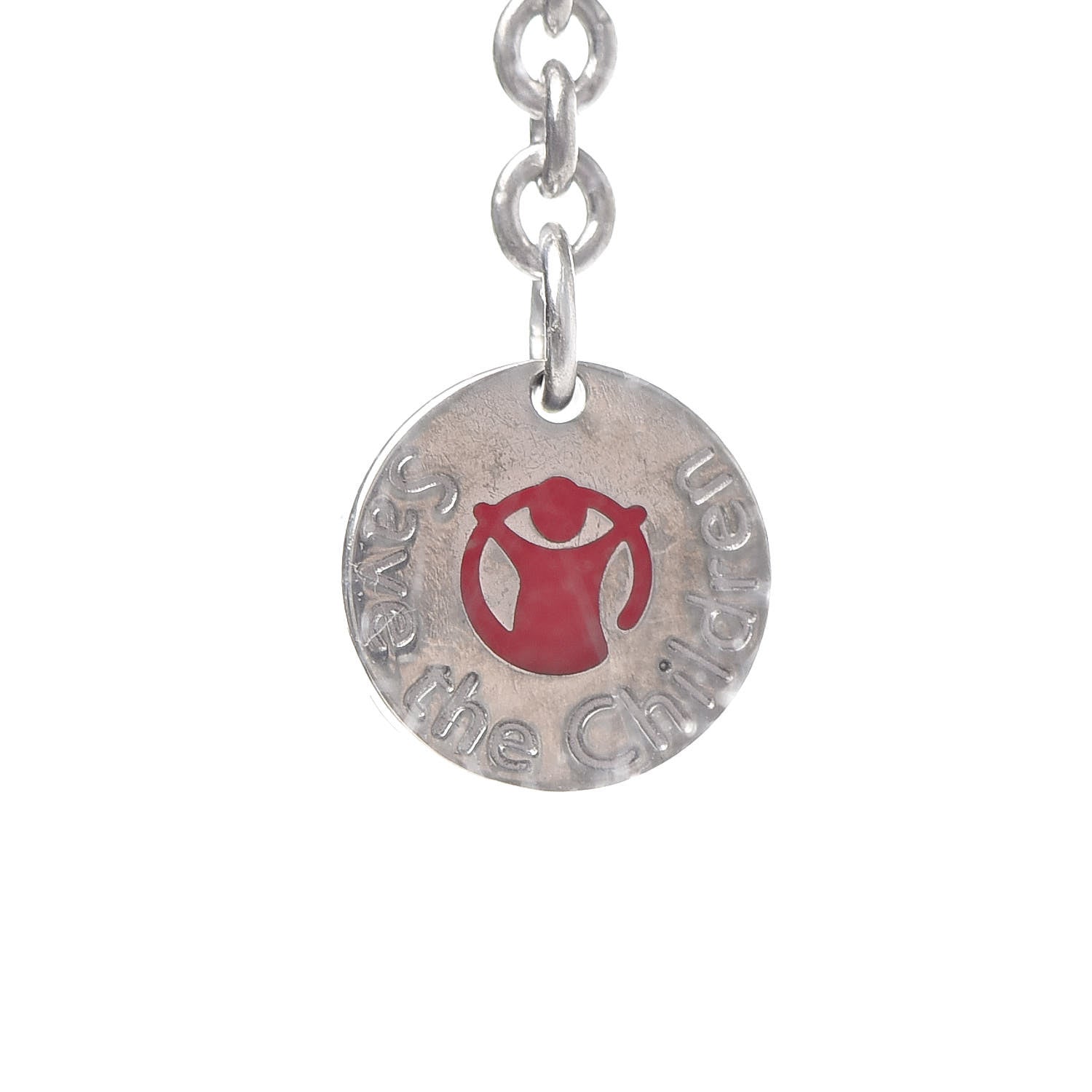 Bulgari Sterling Silver Ceramic Save The Children Pendant Necklace 4 of 7