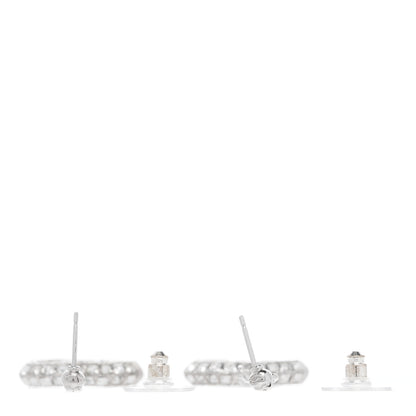 Chanel Baguette Crystal CC Drop Earrings Silver 3 of 3