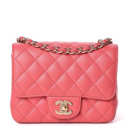 Chanel Caviar Quilted Mini Square Flap Dark Pink 1 of 13