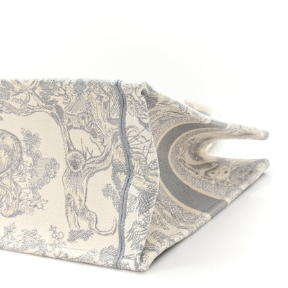 Christian Dior Canvas Embroidered Medium Dioriviera Toile De Jouy Book Tote Gray 9 of 11