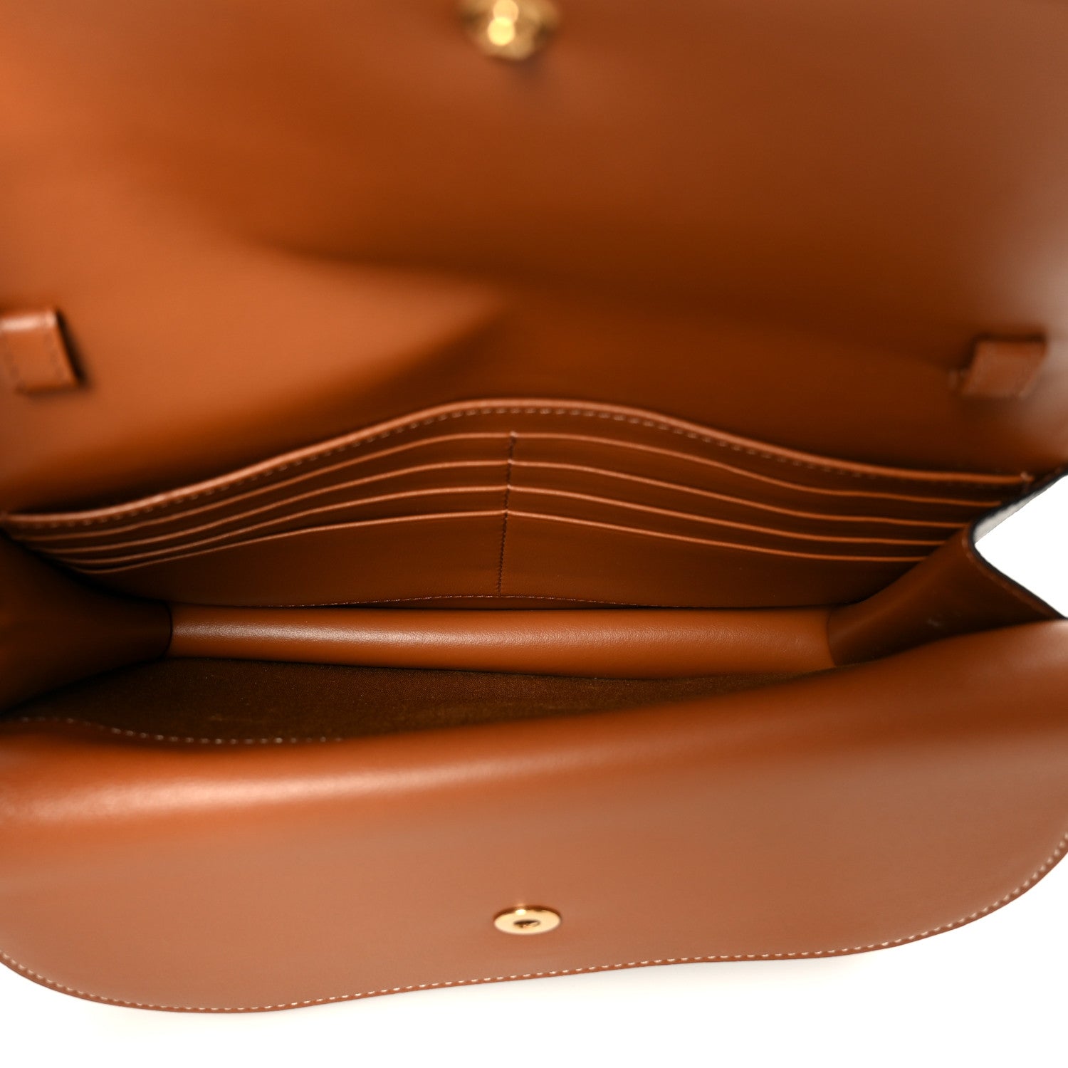Celine Triomphe Canvas Lambskin Wallet On Strap Tan 5 of 12