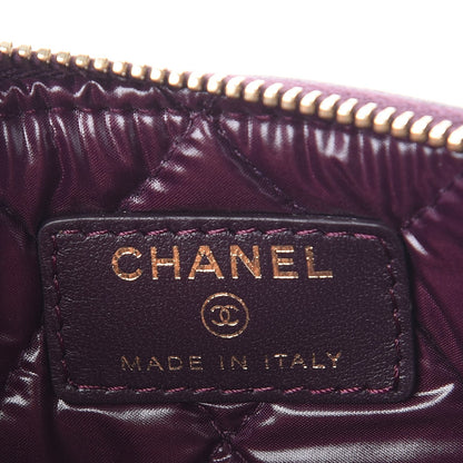 Chanel Lambskin Quilted Small Cosmetic Case Dark Purple 6 of 8